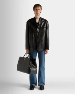 Jacke Aus Leder In Schwarz