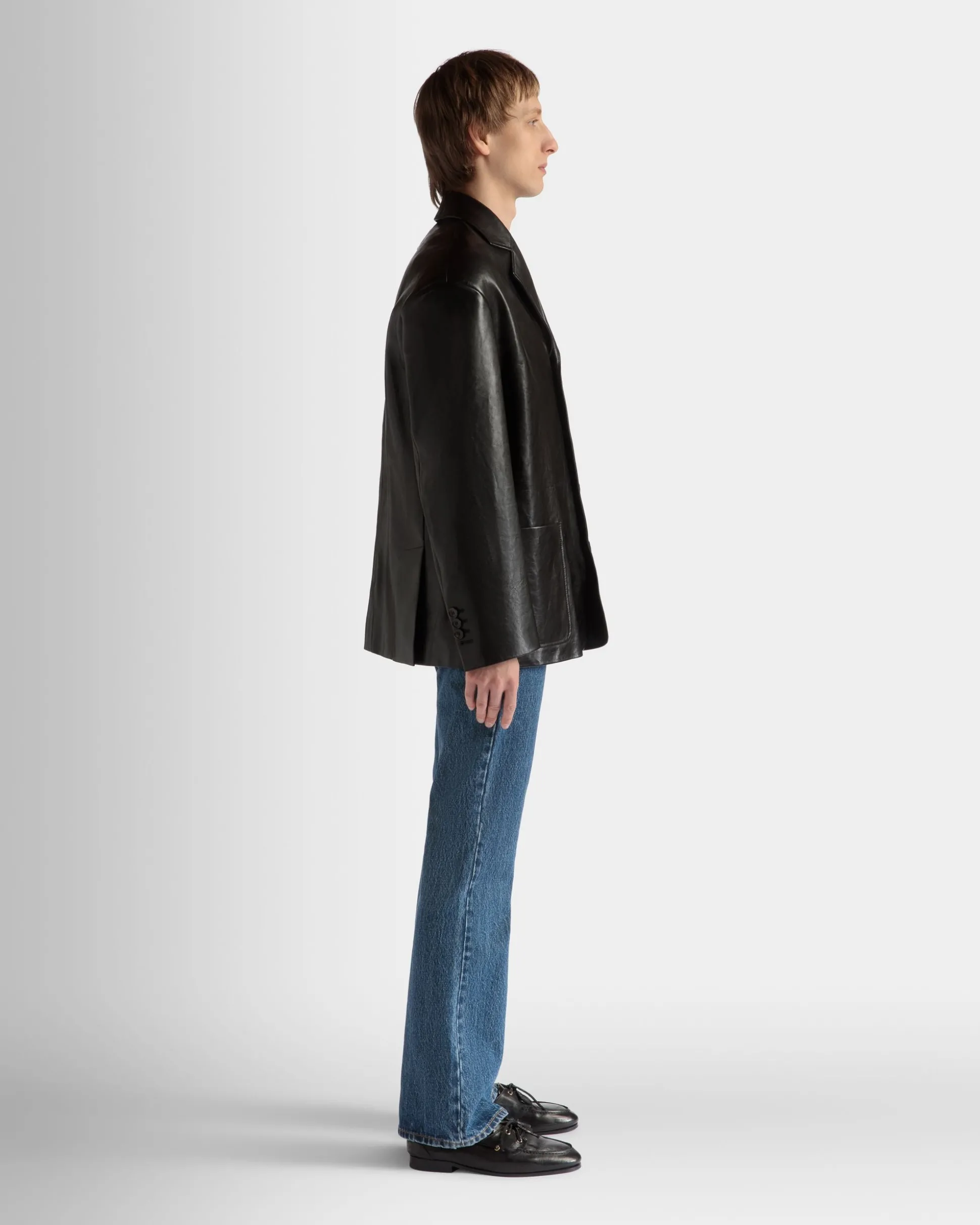 Jacke Aus Leder In Schwarz