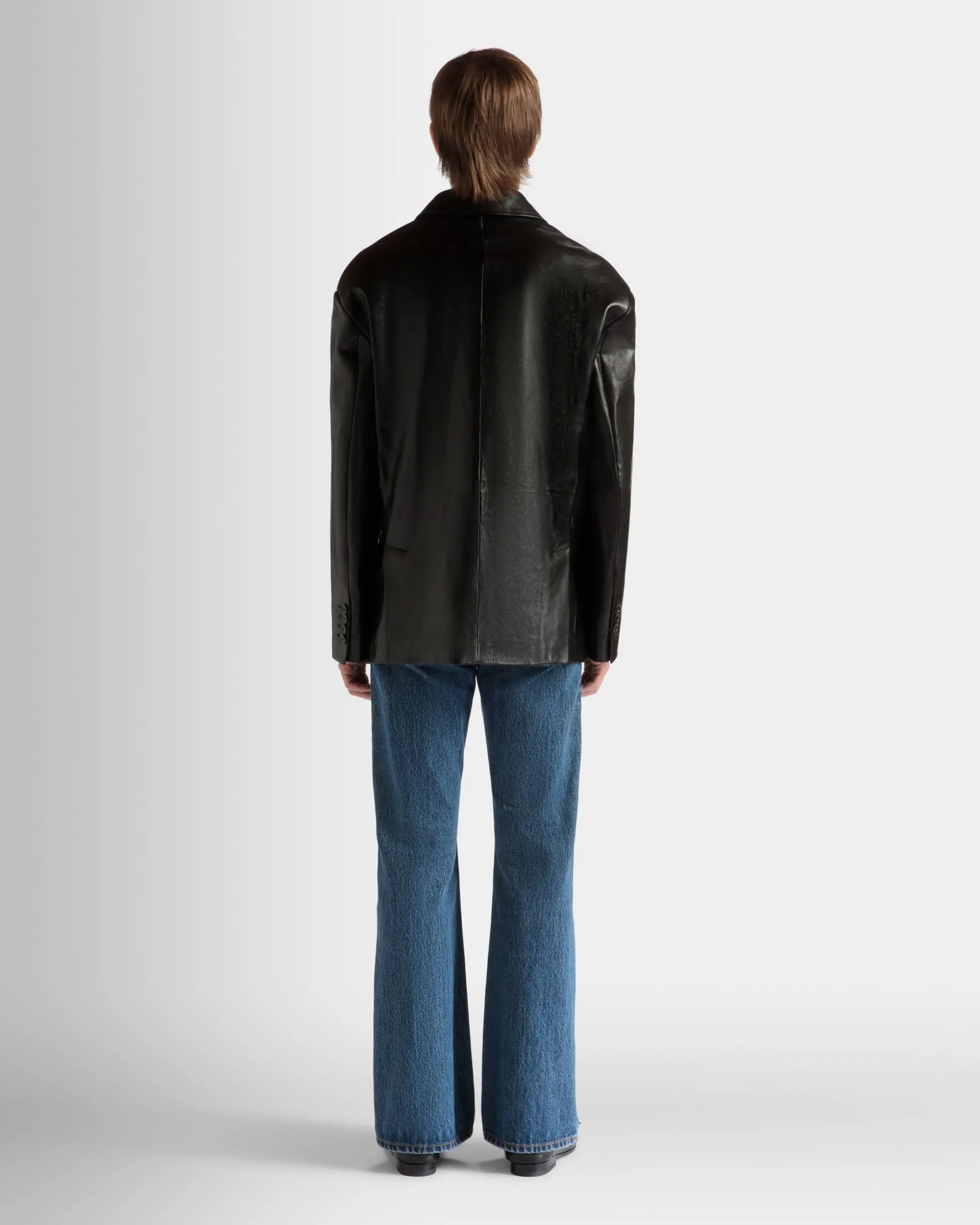 Jacke Aus Leder In Schwarz