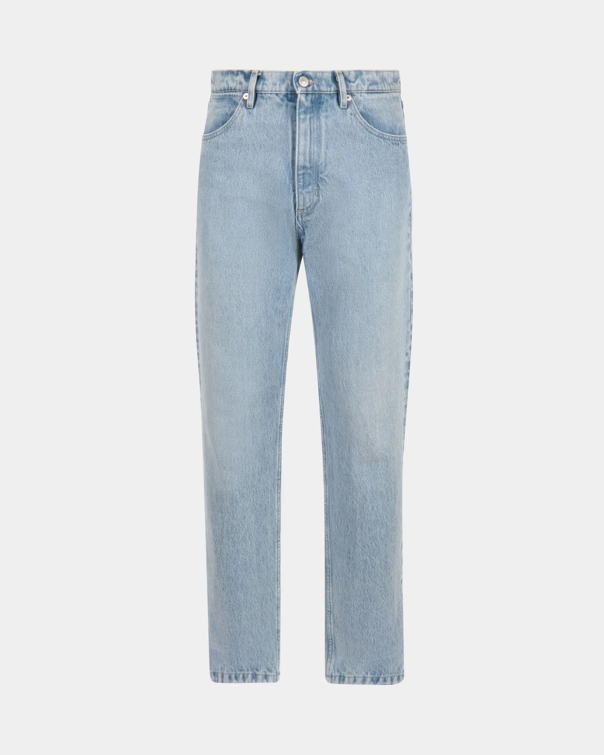 Jeanshose Aus Baumwolle In Hellem Indigoblau