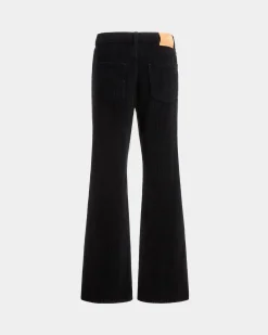 Jeanshose Aus Schwarzem Baumwollcord