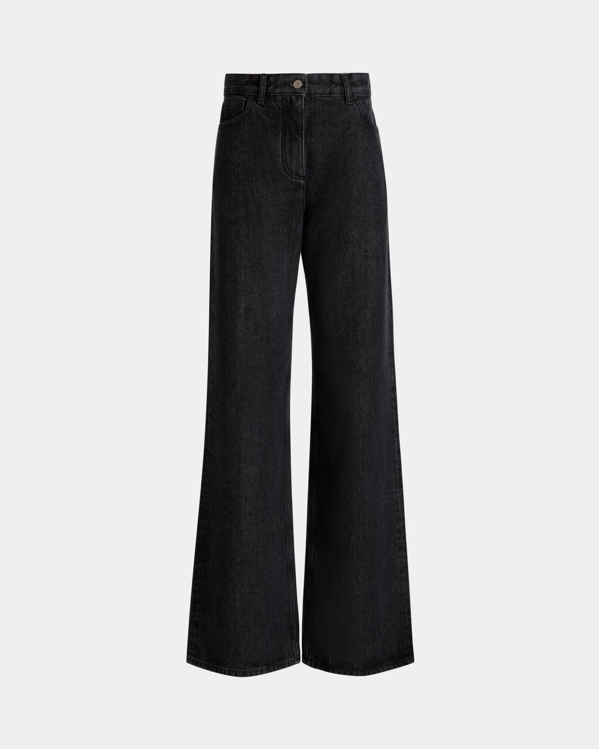Jeanshose Mit Weitem Bein Aus Baumwolle In Grau