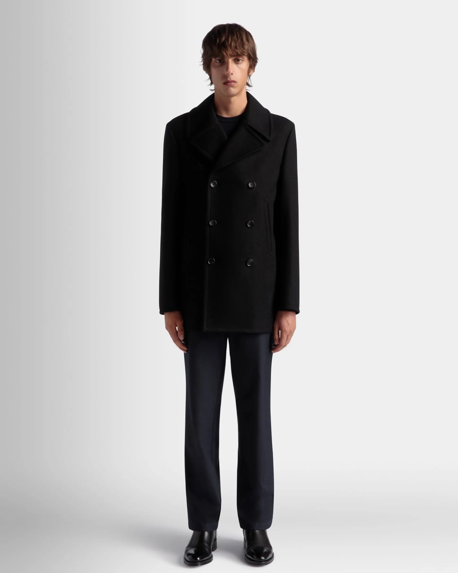 Kabanjacke Aus Einer Wollmischung In Schwarz Aus Der Adrien Brody Travel-Kollektion