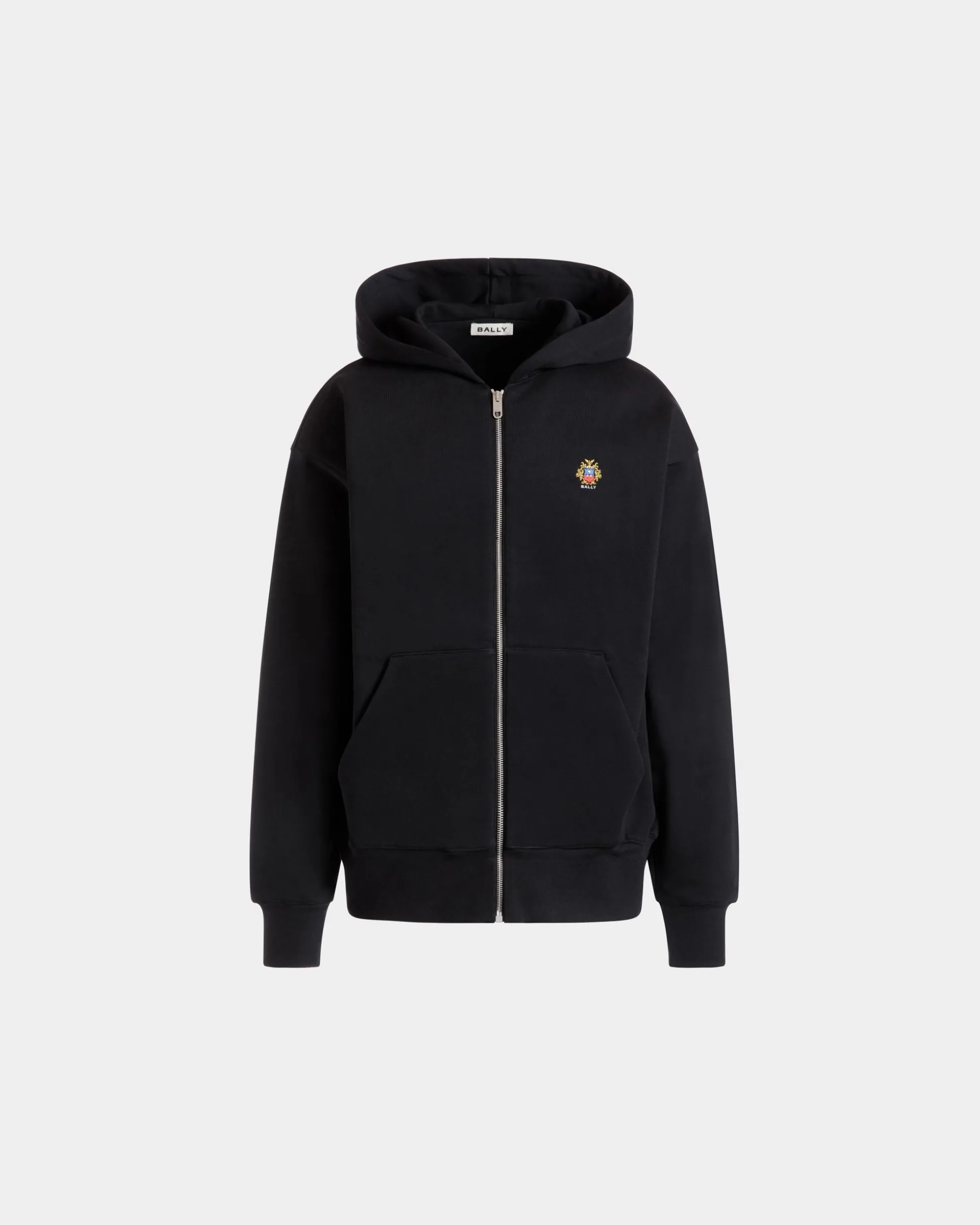 Kapuzenpullover Aus Baumwolle In Schwarz Mit Bally Crest Logo