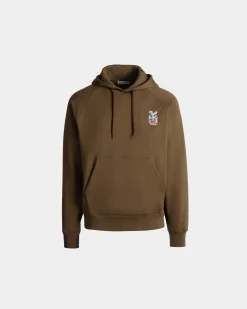 Kapuzenpullover Aus Baumwolle In Braun Mit Bally-Crest