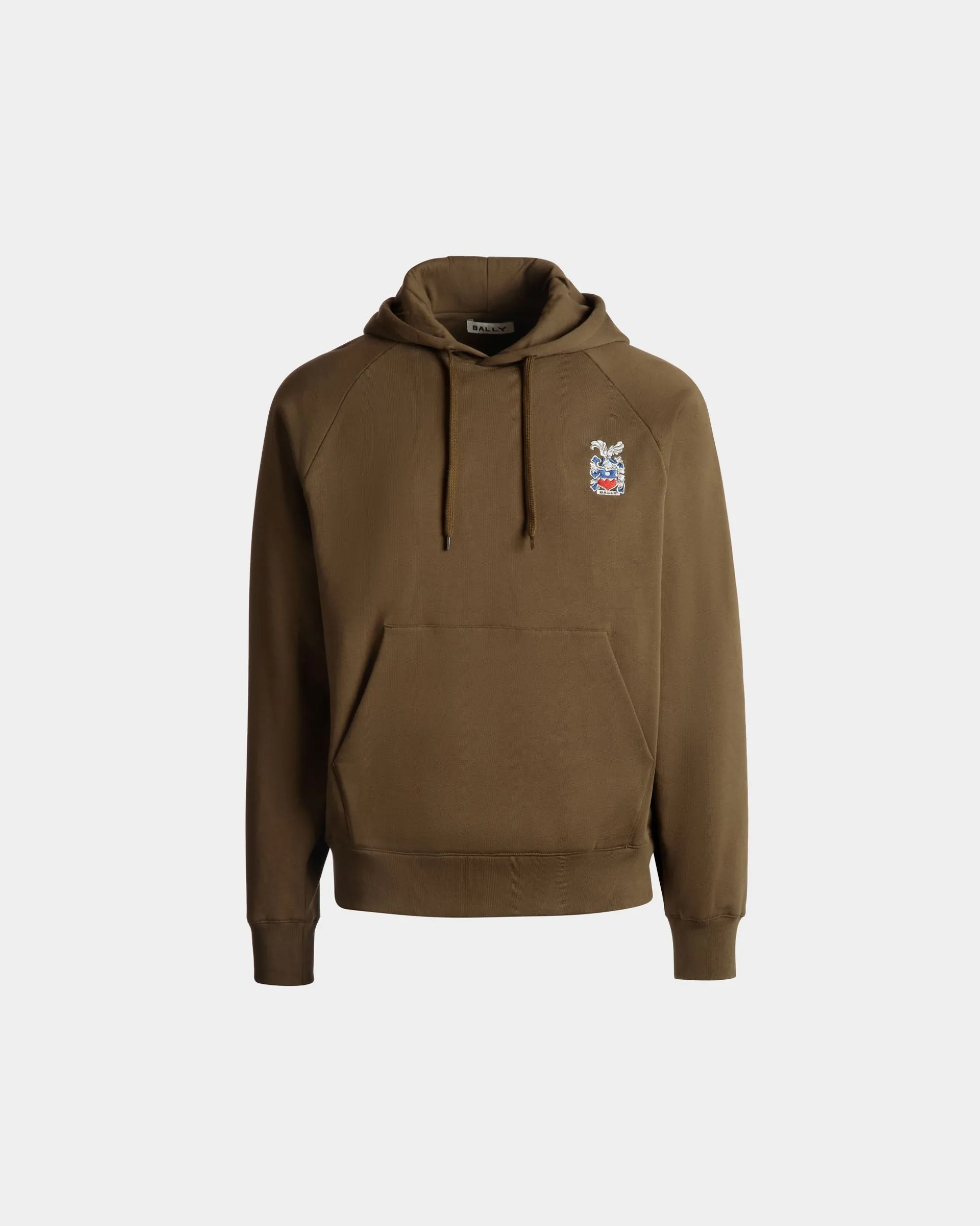 Kapuzenpullover Aus Baumwolle In Braun Mit Bally-Crest