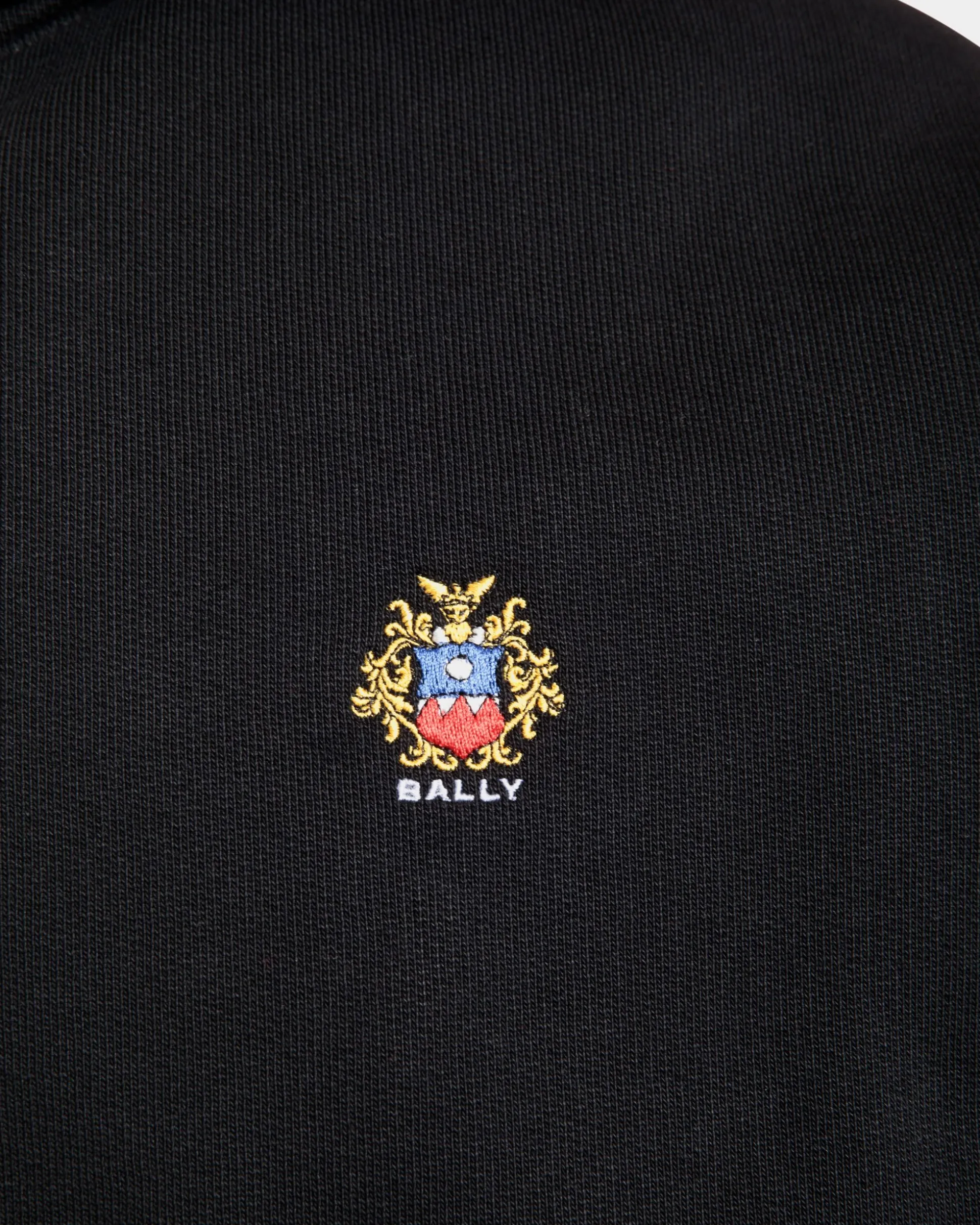 Kapuzenpullover Aus Baumwolle In Schwarz Mit Bally Crest Logo