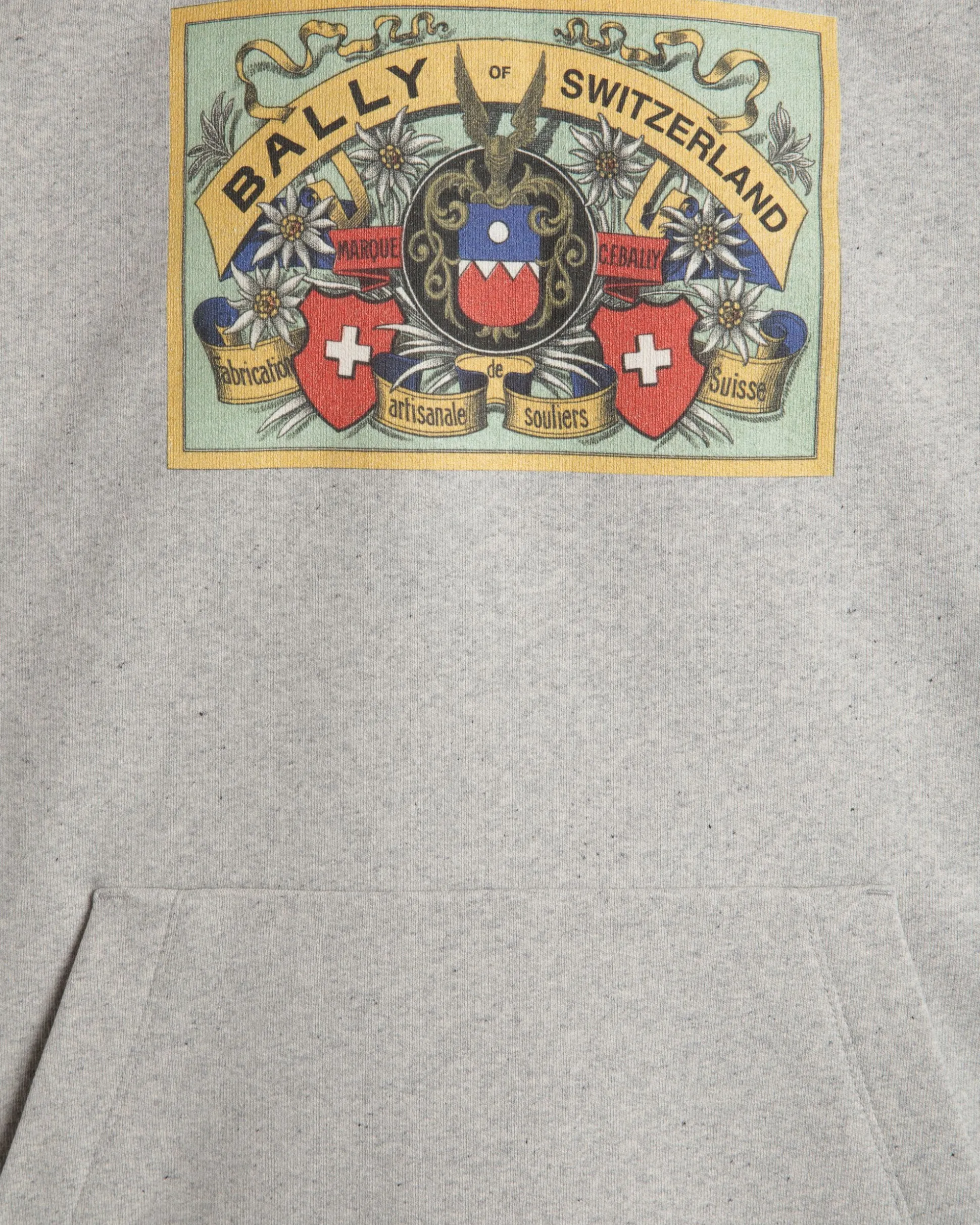 Kapuzenpullover Aus Baumwolle In Grau Meliert Mit Bally Crest Label