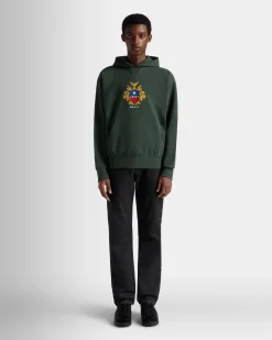 Kapuzenpullover Aus Baumwolle In Bottle Green Mit Bally Crest Logo