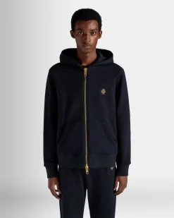 Kapuzenpullover Aus Kaschmirgemisch In Navy Blue Aus Der Adrien Brody Travel-Kollektion