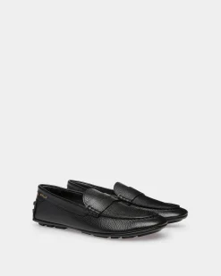 Kerbs Driver-Schuh Aus Genarbtem Leder In Schwarz