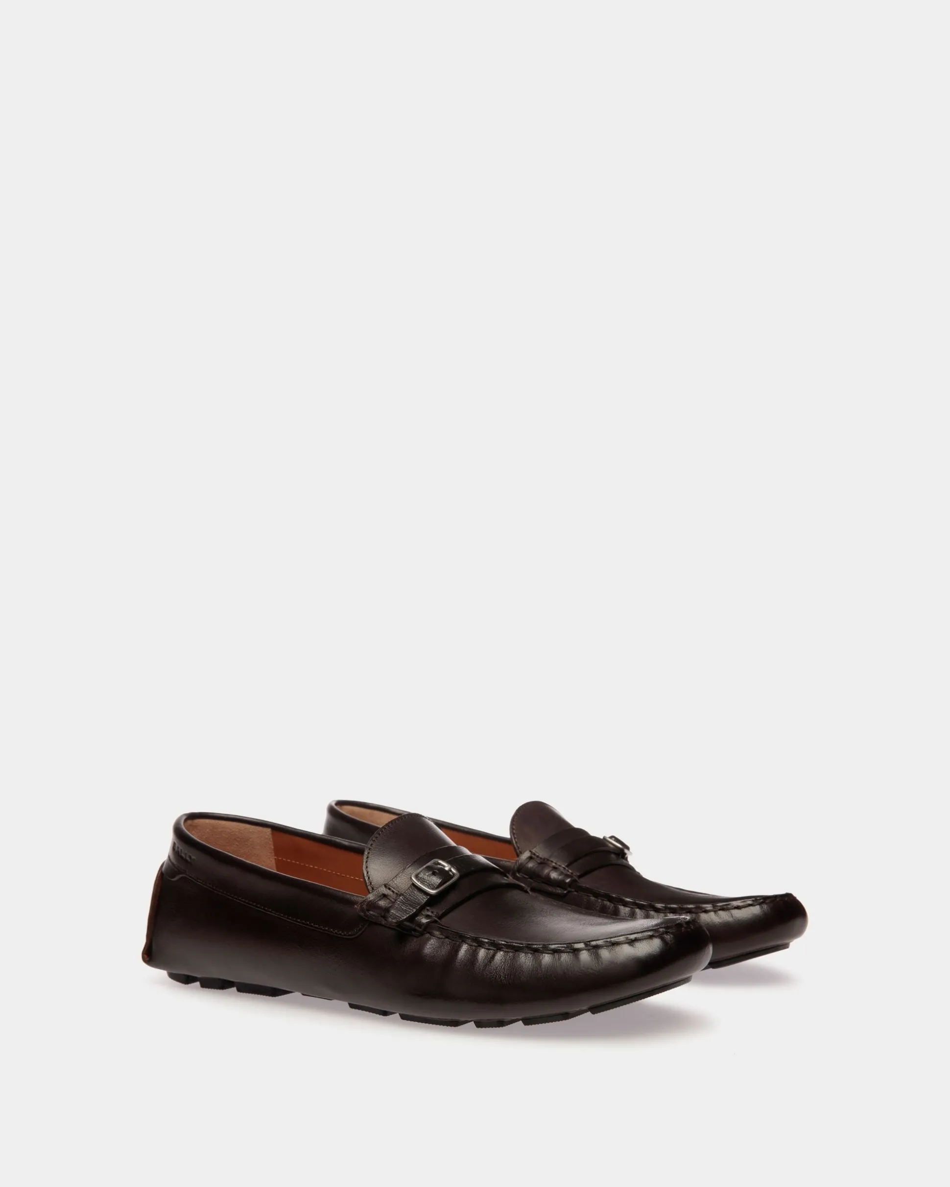 Kerbs Driver-Schuh Aus Leder In Ebenholz