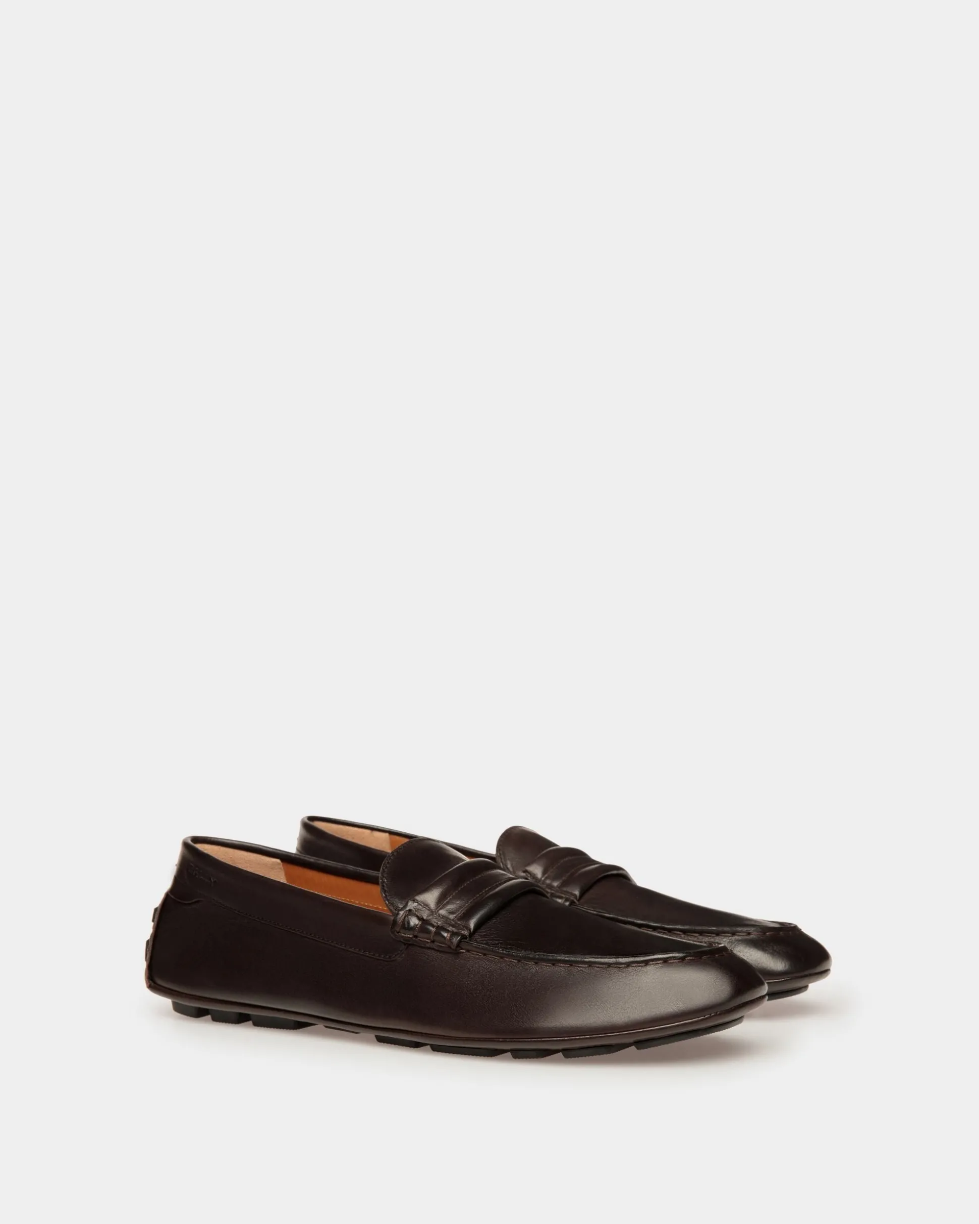 Kerbs Driver-Schuh Aus Leder In Ebenholz