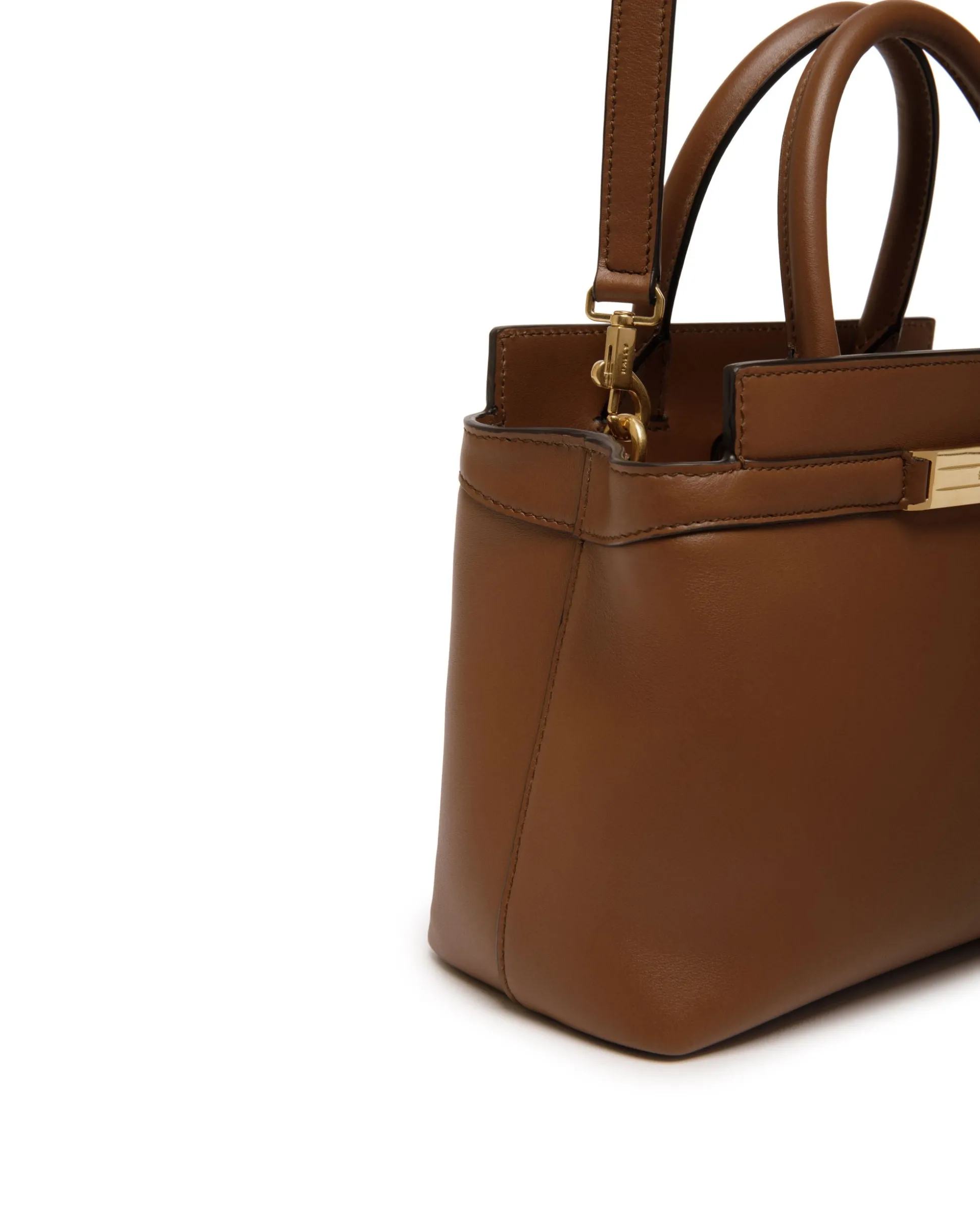Kleine Deco Tragetasche Aus Leder In Braun