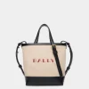 Kleine Summer Capsule Tragetasche Aus Canvas Und Leder In Natur Und Marineblau