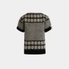 Knit Top In Black And White Mohair And Silk
