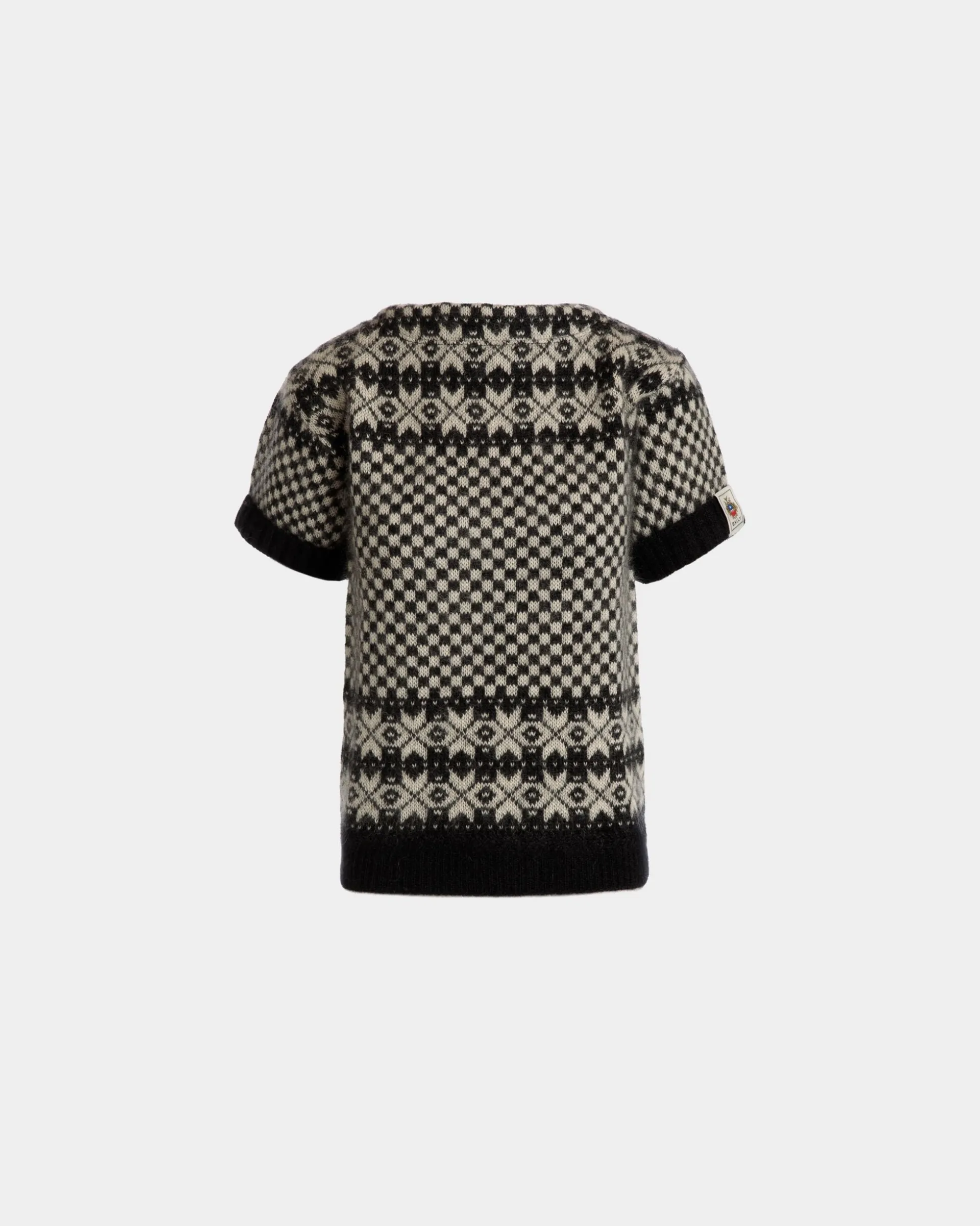Knit Top In Black And White Mohair And Silk