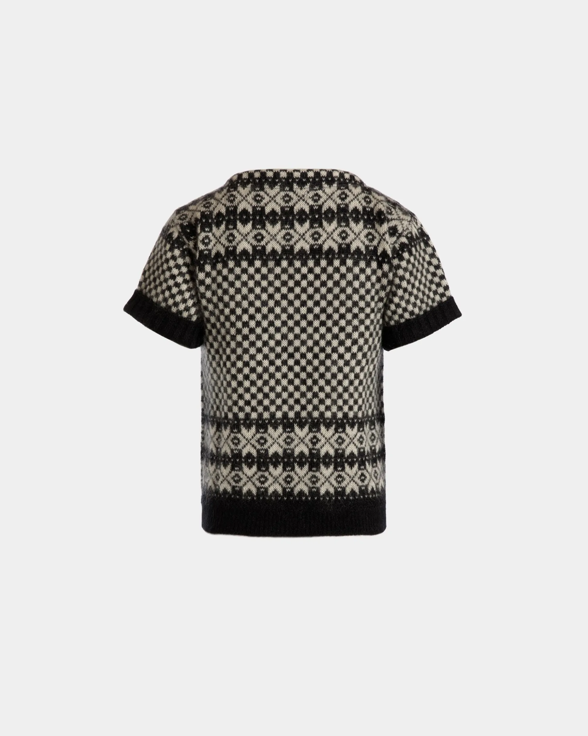Knit Top In Black And White Mohair And Silk