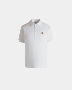 Kurzärmeliges Poloshirt Aus Baumwolle In Weiß