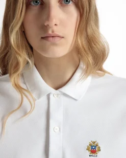 Kurzärmeliges Poloshirt Aus Baumwolle In Weiß
