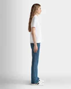 Kurzärmeliges Poloshirt Aus Baumwolle In Weiß