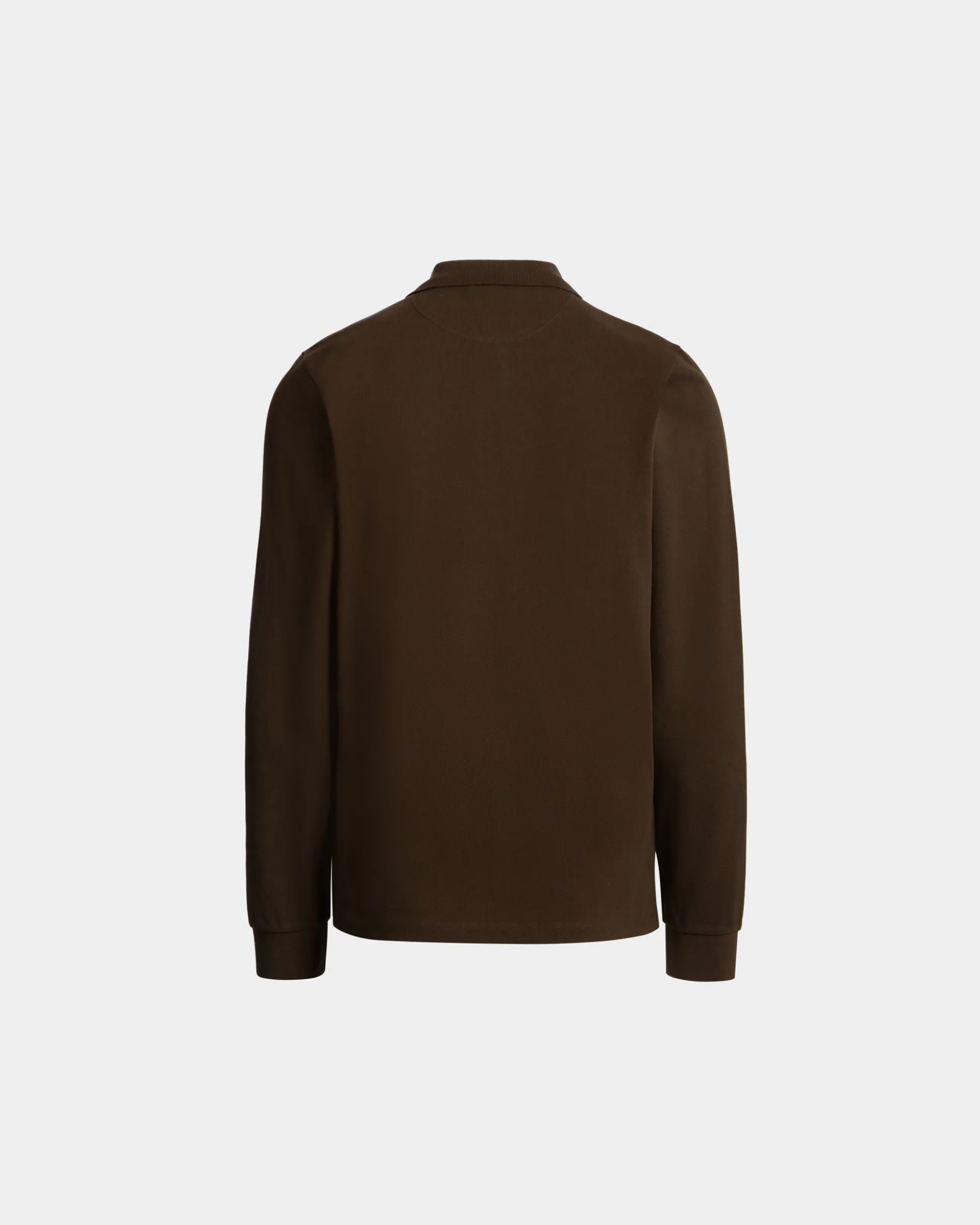 Langarm-Poloshirt Mit Forest Mask Aus Brauner Baumwolle