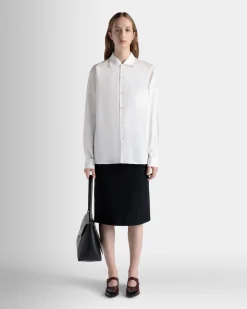 Langarmshirt Aus Baumwolle In Weiß