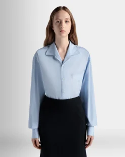 Langarmshirt Aus Baumwolle In Light Blue