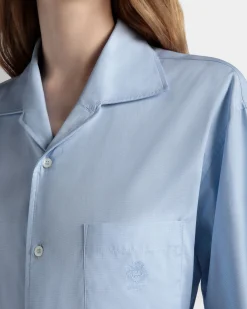 Langarmshirt Aus Baumwolle In Light Blue