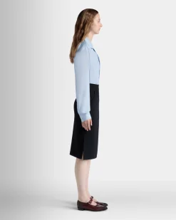 Langarmshirt Aus Baumwolle In Light Blue