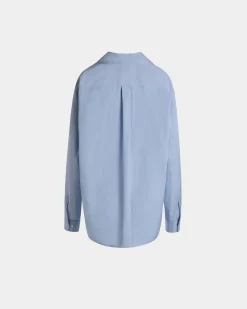 Langarmshirt Aus Baumwolle In Light Blue