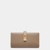 Lange Lock Me Geldbörse Aus Genarbtem Leder In Taupe