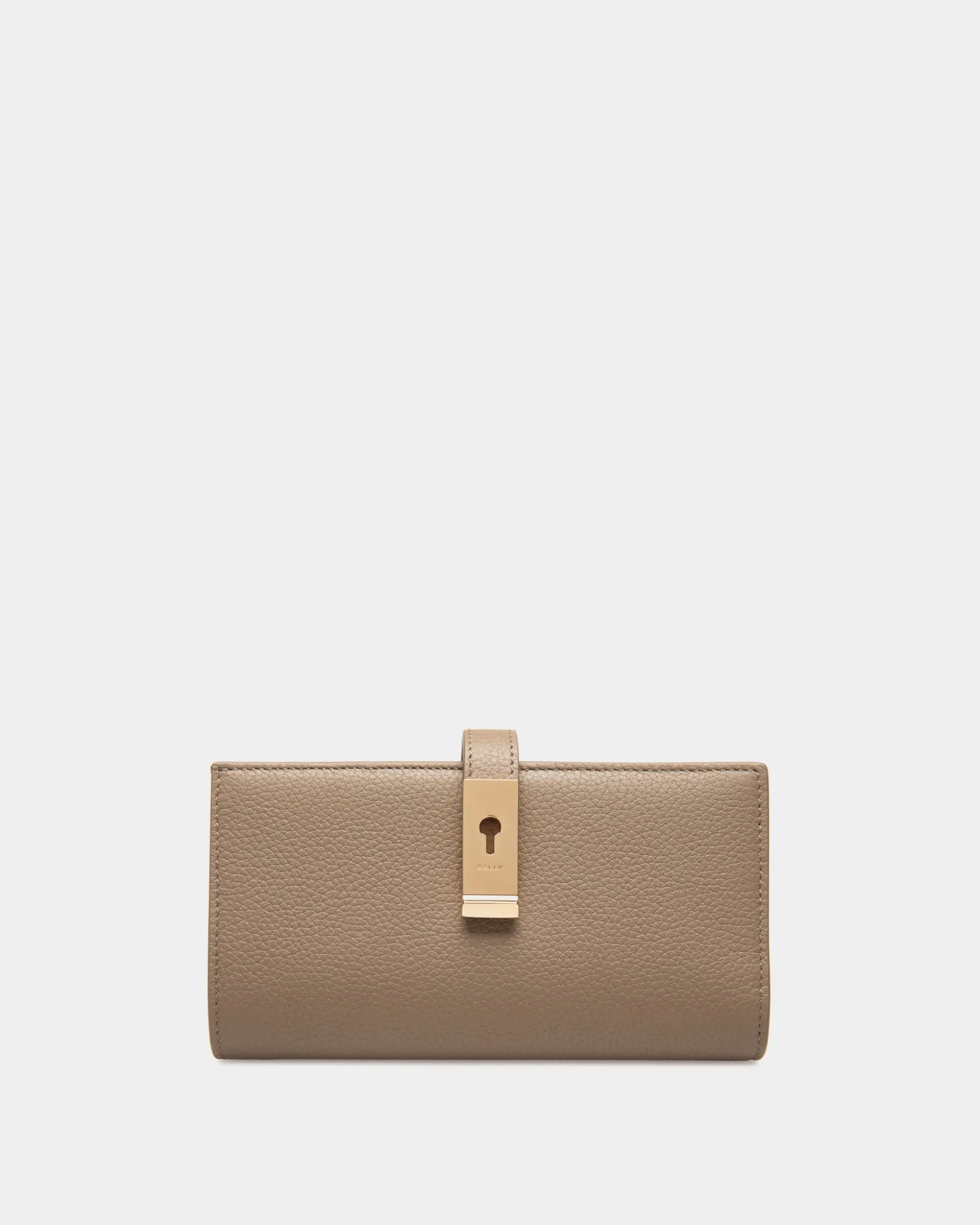 Lange Lock Me Geldbörse Aus Genarbtem Leder In Taupe