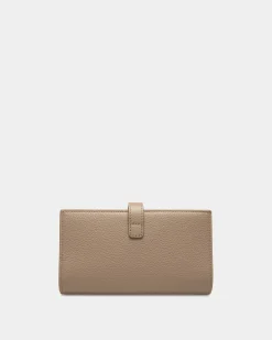 Lange Lock Me Geldbörse Aus Genarbtem Leder In Taupe