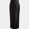 Langer Rock Aus Leder In Schwarz
