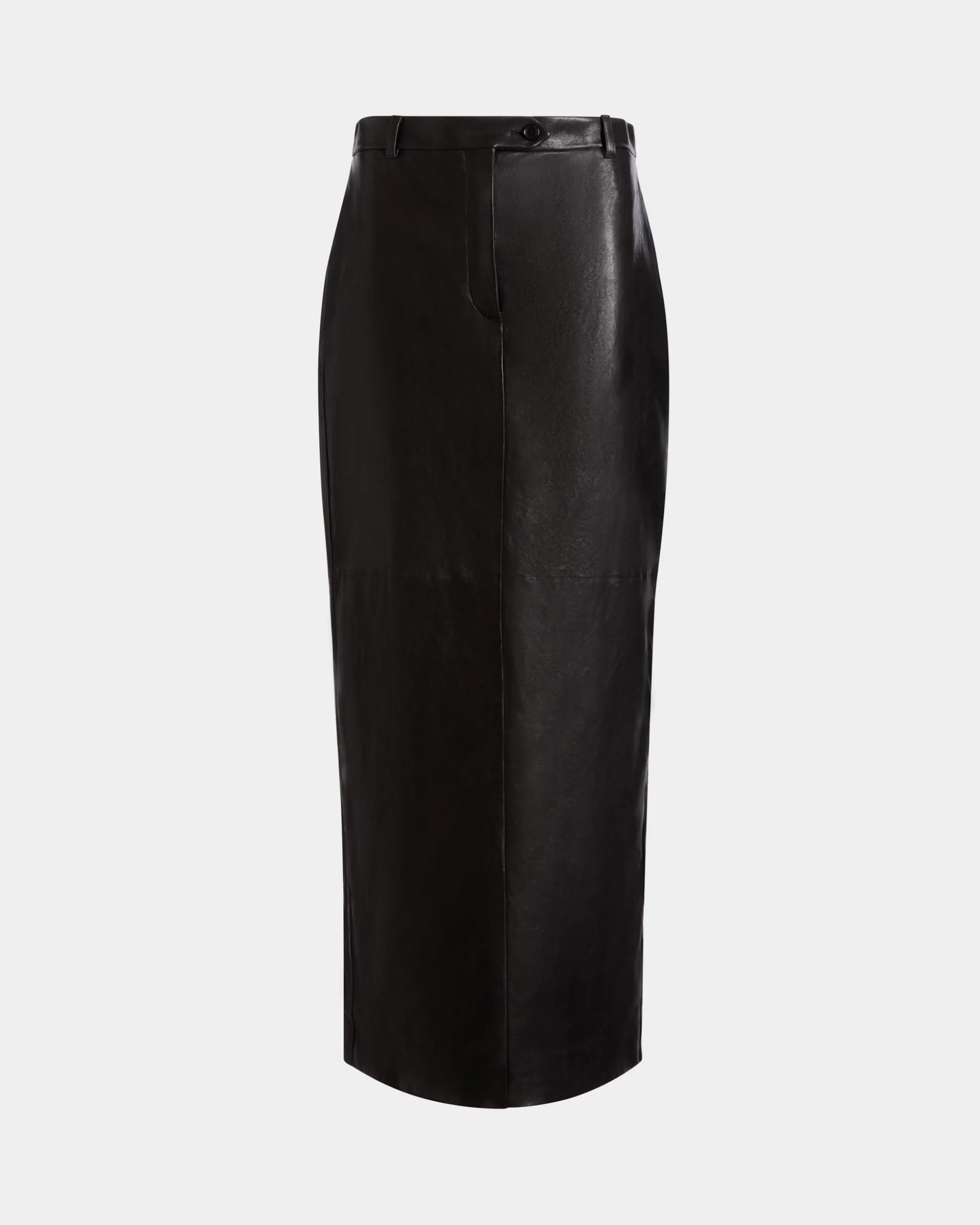 Langer Rock Aus Leder In Schwarz