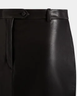 Langer Rock Aus Leder In Schwarz
