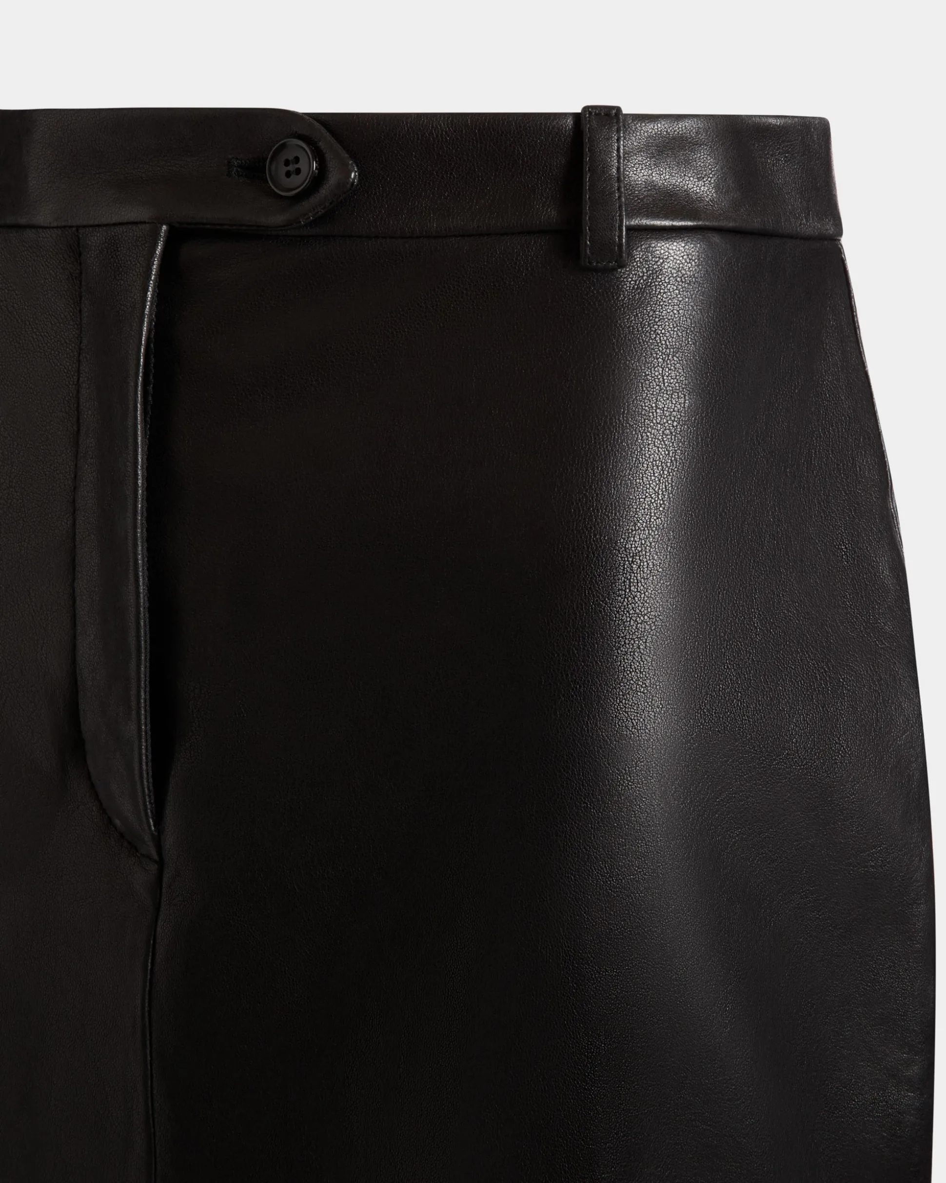 Langer Rock Aus Leder In Schwarz