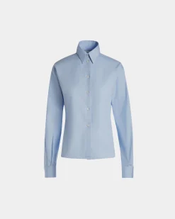 Langärmeliges Hemd Aus Baumwolle In Light Blue