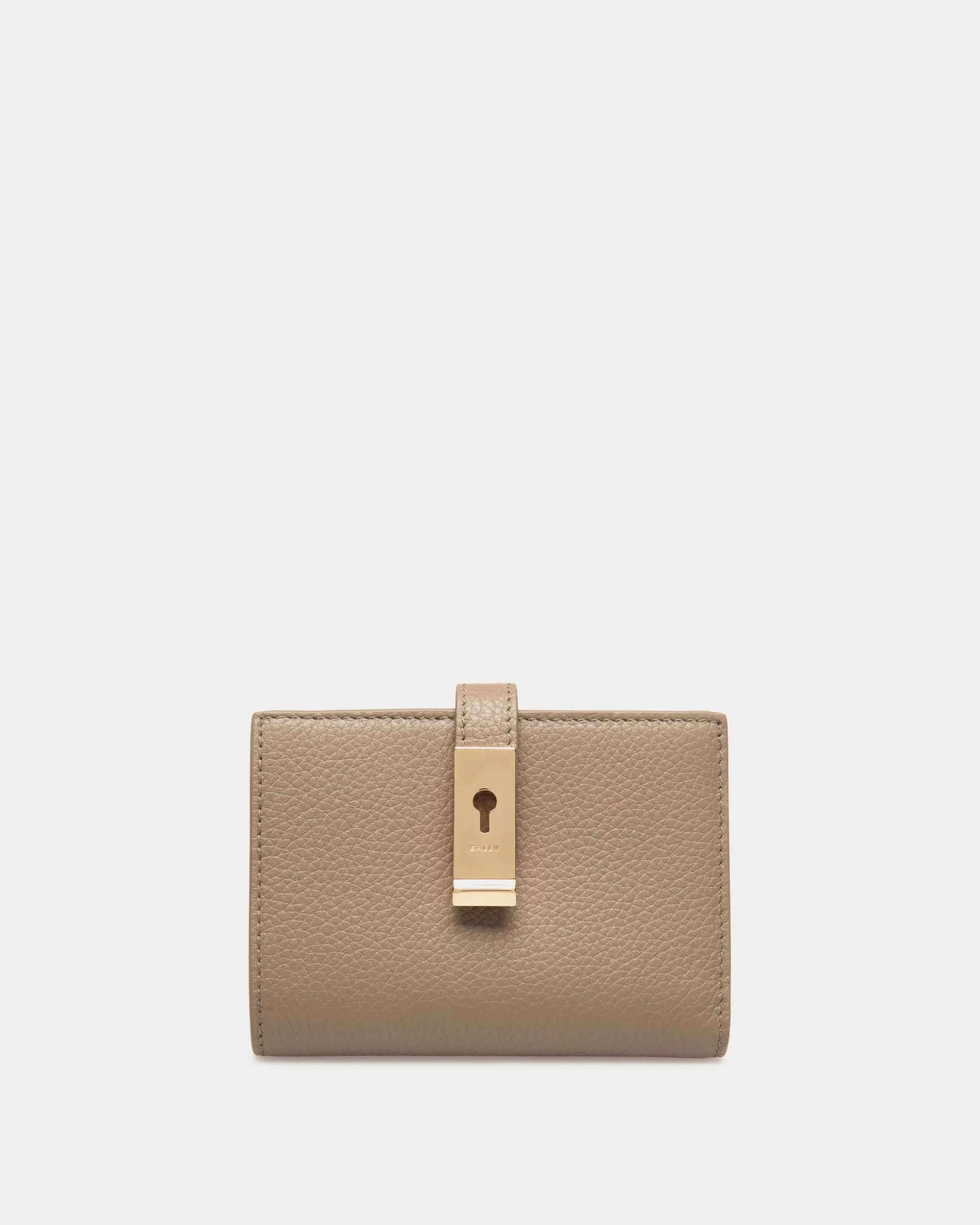 Lock Me Geldbörse Aus Genarbtem Leder In Taupe