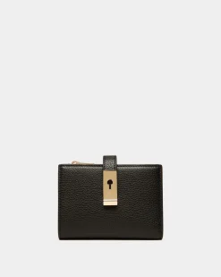 Lock Me Geldbörse Aus Genarbtem Leder In Schwarz