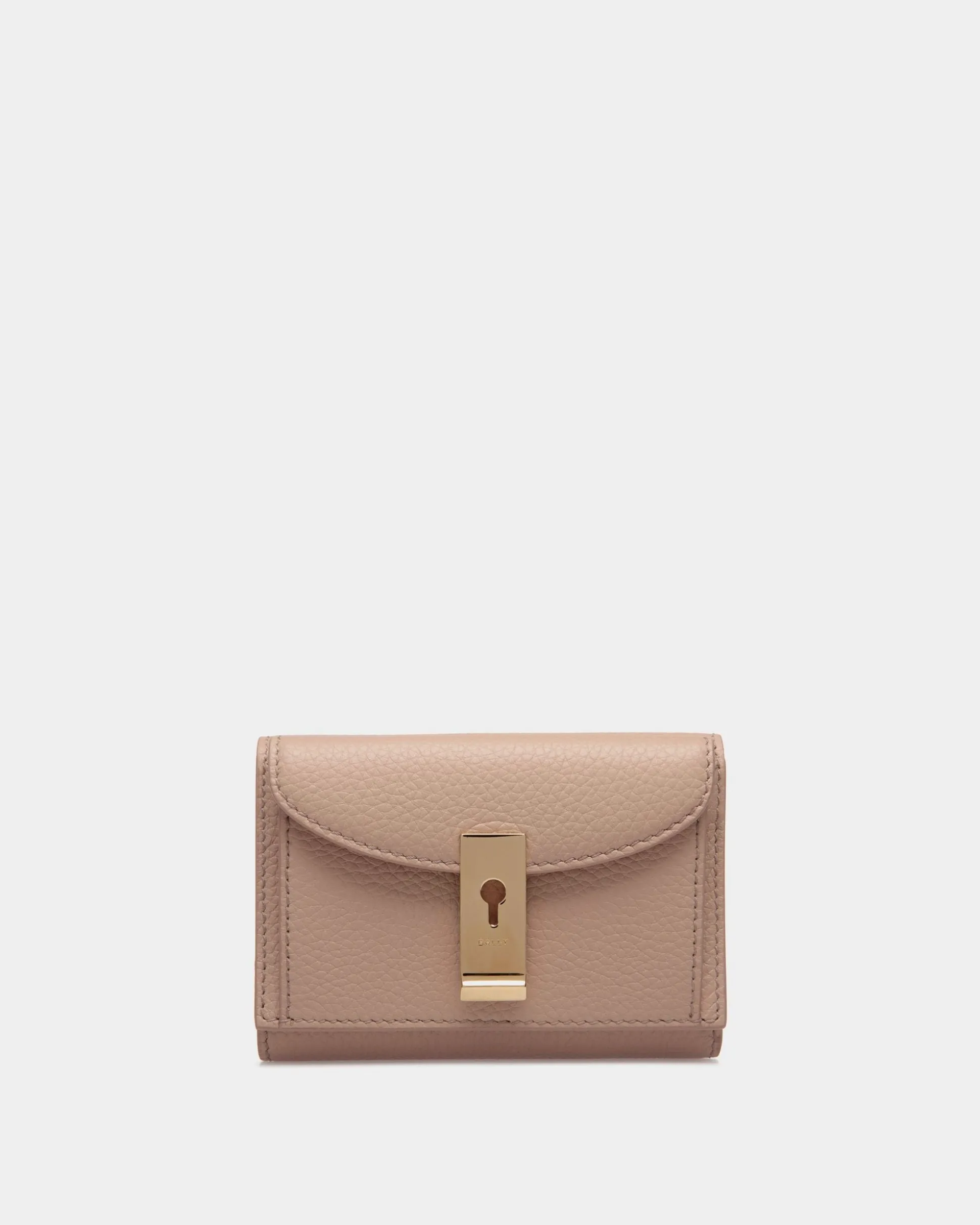Lock Me Geldbörse Aus Genarbtem Leder In Light Beige
