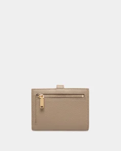 Lock Me Geldbörse Aus Genarbtem Leder In Taupe
