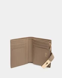 Lock Me Geldbörse Aus Genarbtem Leder In Taupe