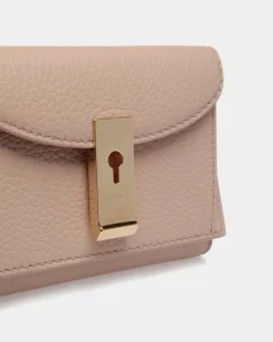 Lock Me Geldbörse Aus Genarbtem Leder In Light Beige