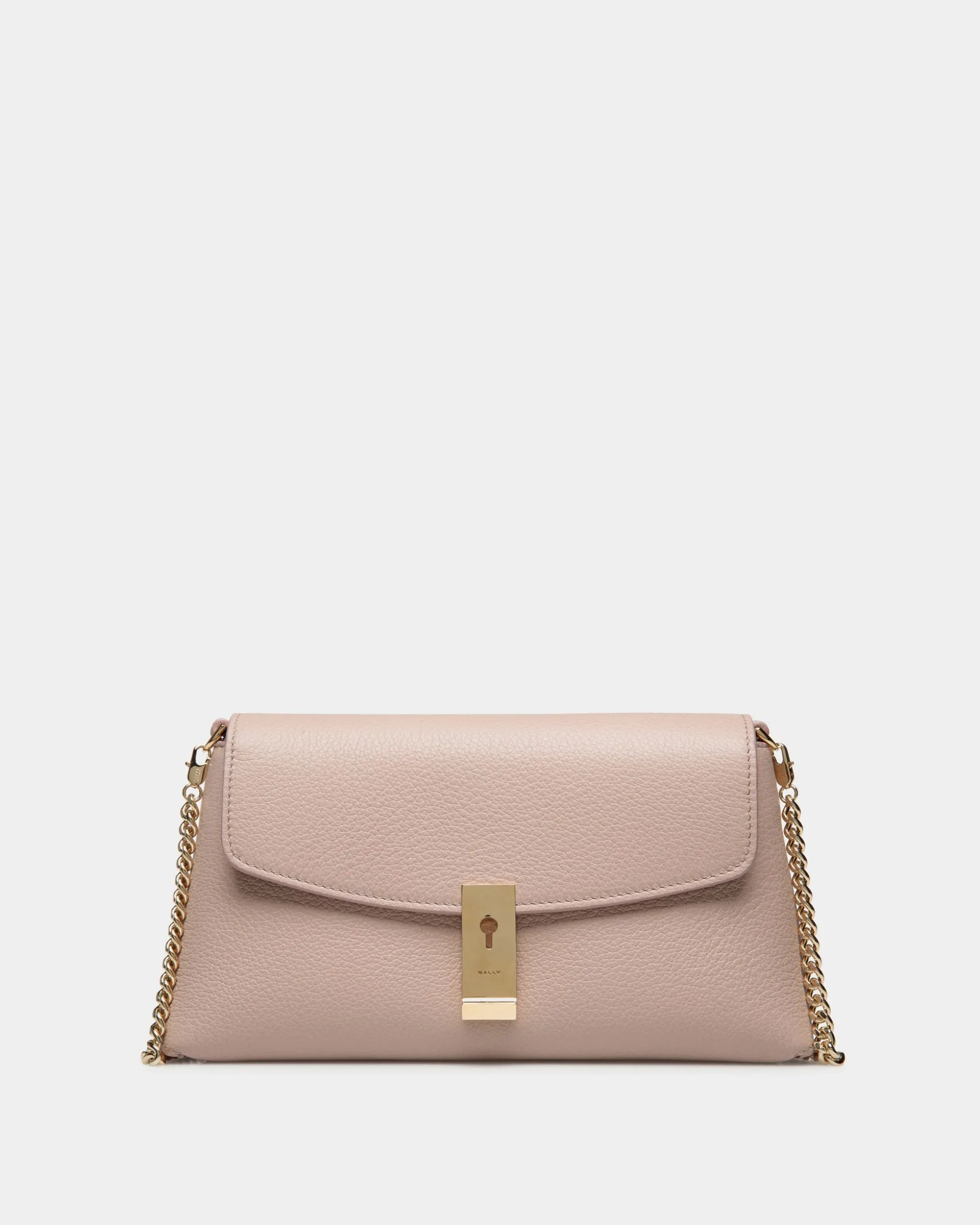 Lock Me Multifunktionale Minitasche Aus Genarbtem Leder In Hellbeige