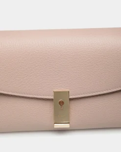 Lock Me Multifunktionale Minitasche Aus Genarbtem Leder In Hellbeige