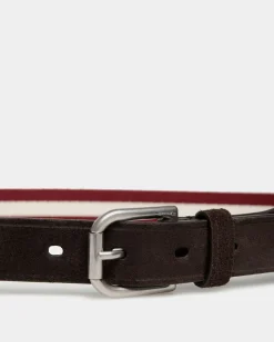 Melvin 35 mm Gürtel Aus Stoff Und Leder In Rot Und Weiß