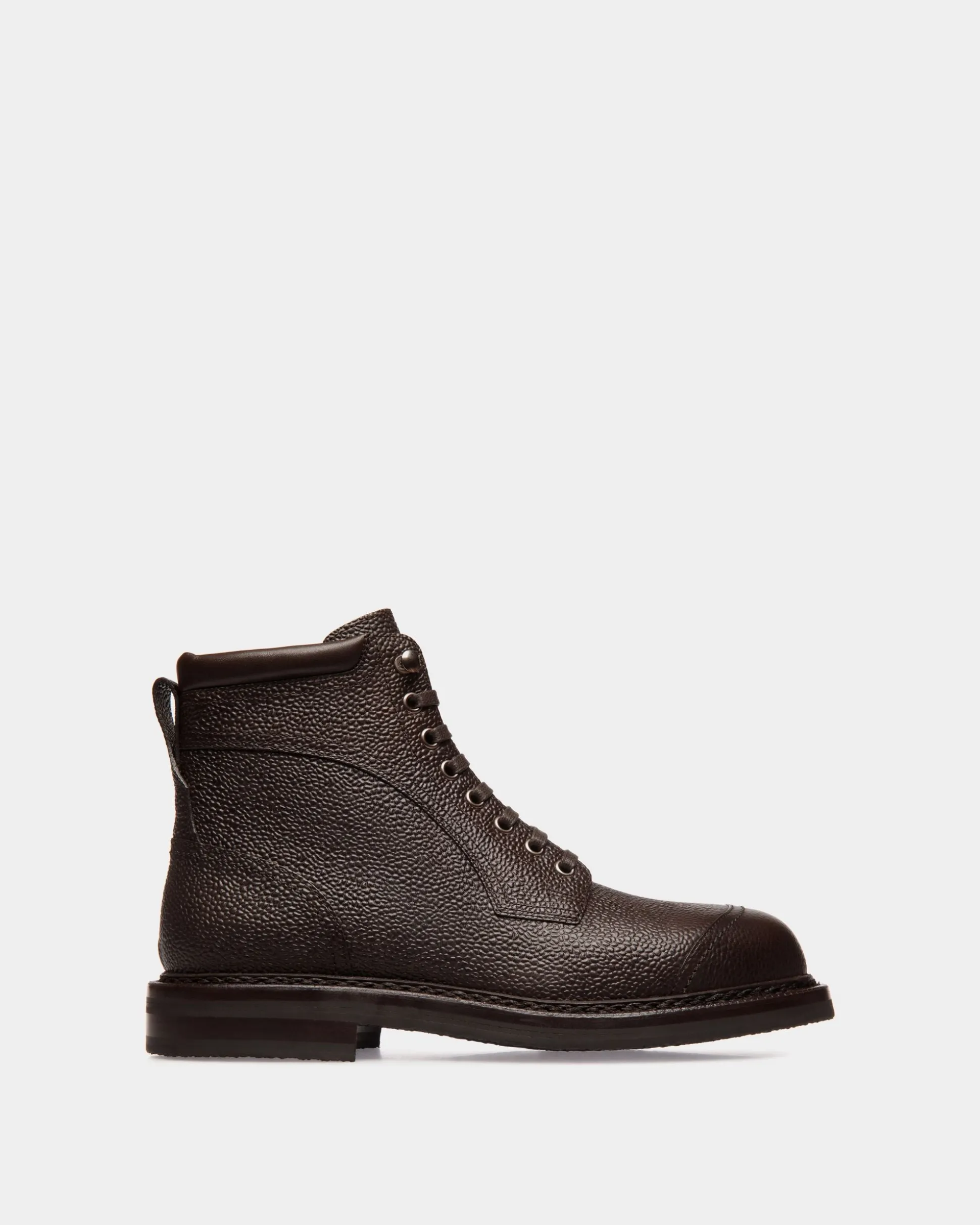 Norwelt Stiefelette Aus Genarbtem Leder In Ebenholzschwarz
