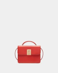 Ollam Mini-Henkeltasche Aus Gebürstetem Leder In Candy Red